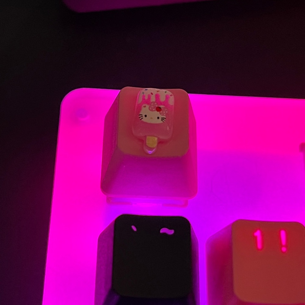 Cute Pink Cat Popsicle Kawaii Keycap, for OEM Switches